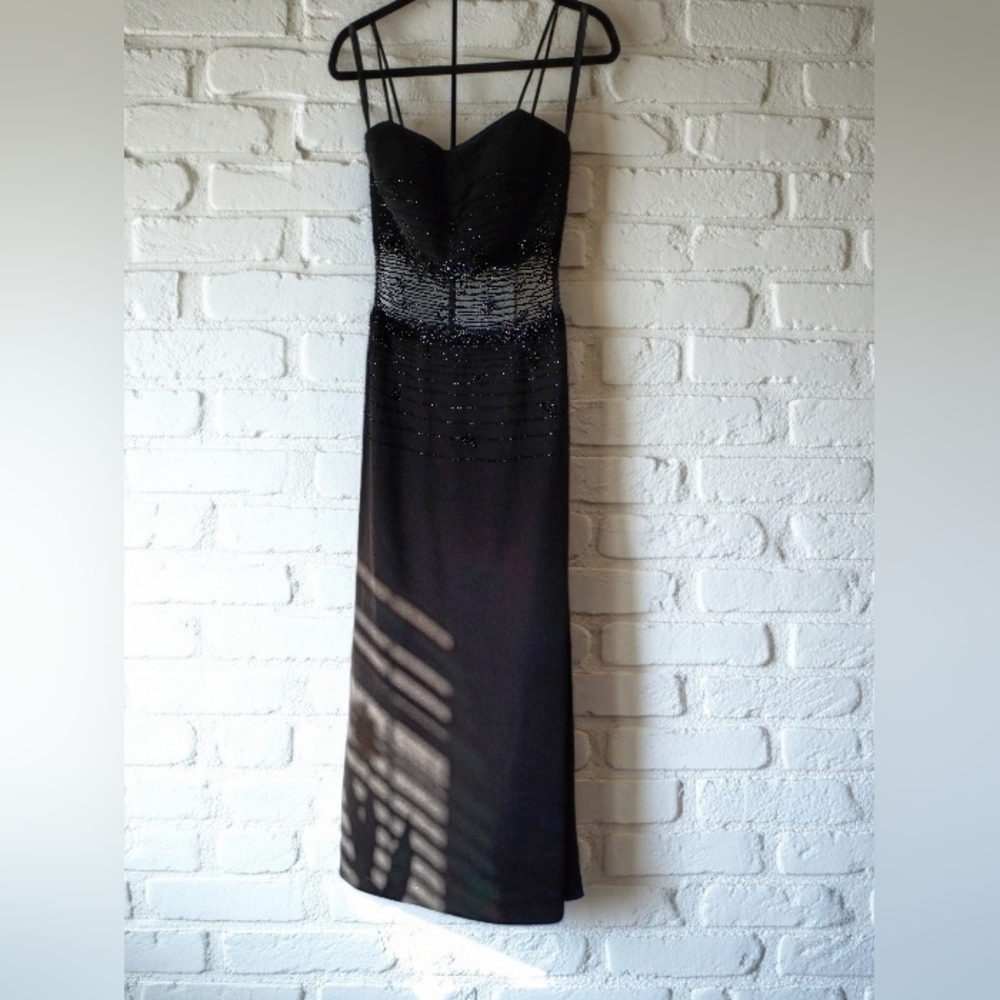 Elegant Black Evening Dress By Le Gala By Mon Cheri Size 8